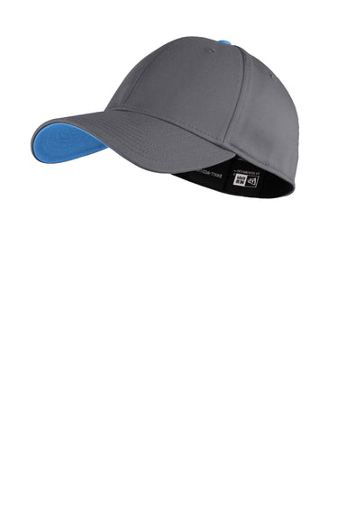 New Era Mens Stretch Fit Hat Graphite Grey/Sky Blue Front