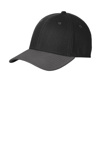 New Era NE1122 Striped Stretch Fit Hat Black/Graphite Grey Front