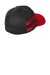 New Era NE1122 Striped Stretch Fit Hat Black/Scarlet Red Side