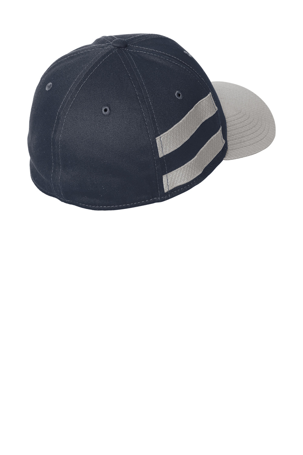 New Era NE1122 Striped Stretch Fit Hat Deep Navy Blue/Grey Side