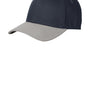 New Era Mens Moisture Wicking Striped Stretch Fit Hat - Deep Navy Blue/Grey