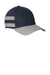 New Era NE1122 Striped Stretch Fit Hat Deep Navy Blue/Grey Back