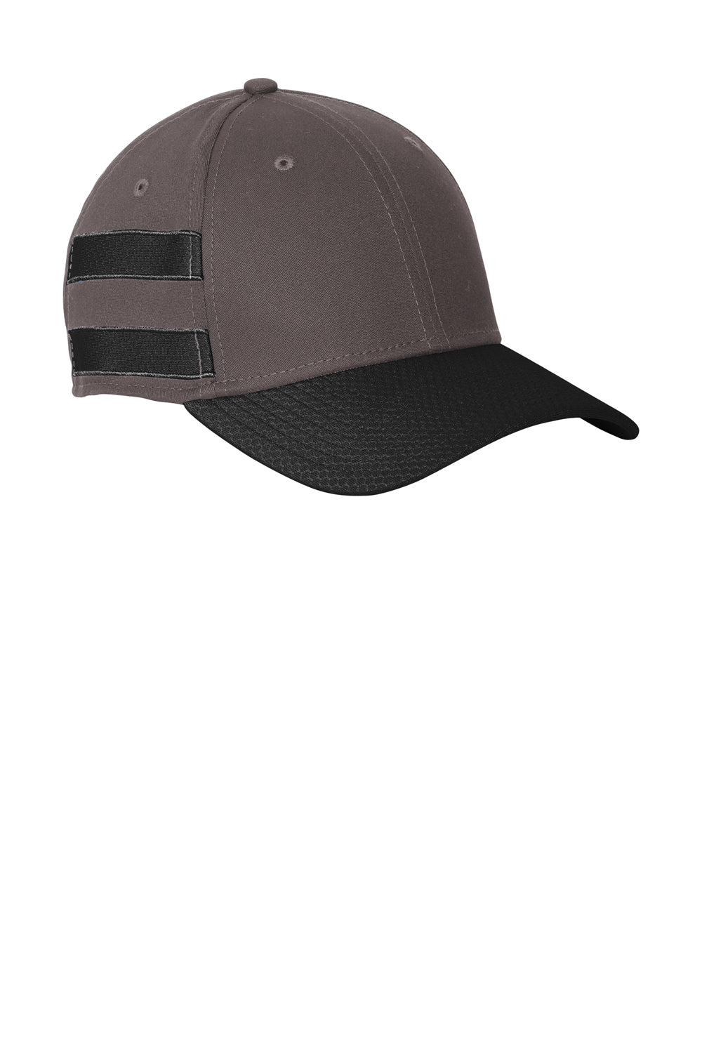 New Era NE1122 Striped Stretch Fit Hat Graphite Grey/Black Back