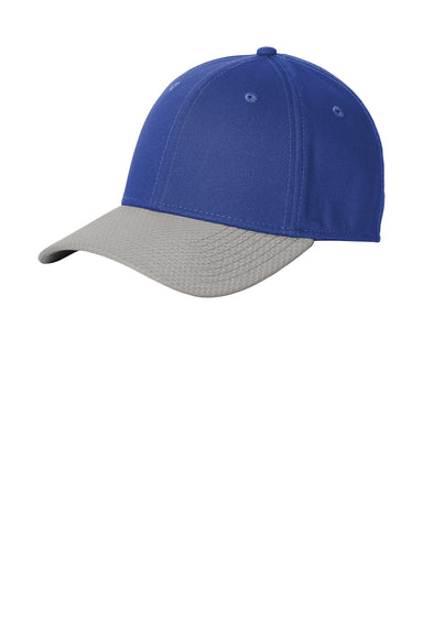 New Era NE1122 Striped Stretch Fit Hat Royal Blue/Grey Front