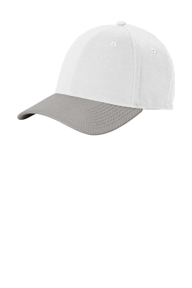 New Era NE1122 Striped Stretch Fit Hat White/Grey Front