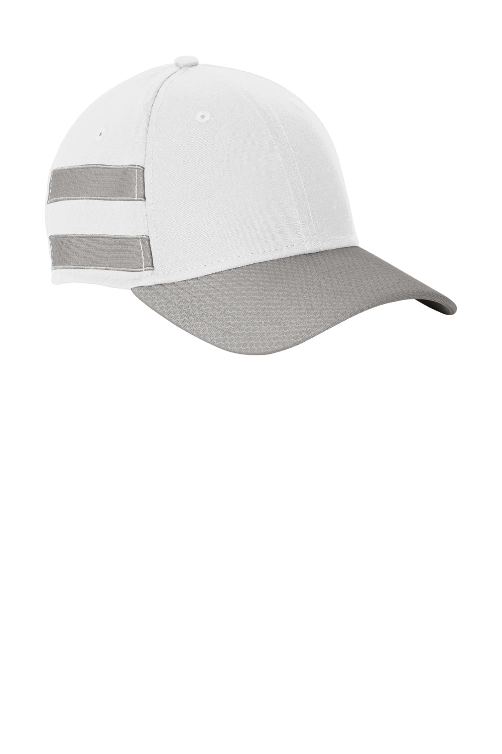 New Era NE1122 Striped Stretch Fit Hat White/Grey Back