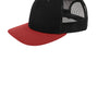 New Era Mens Low Profile Snapback Trucker Hat - Black/Scarlet Red