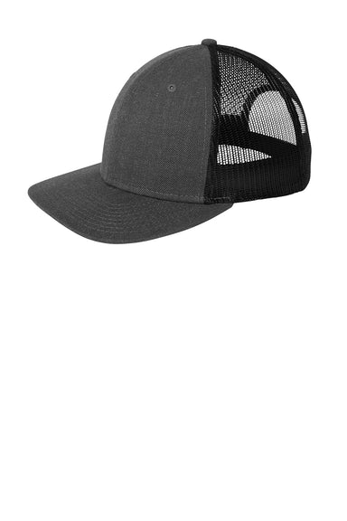 New Era NE207 Mens Low Profile Snapback Trucker Hat Heather Graphite Grey/Black Front