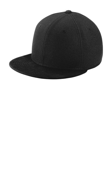 New Era NE304 Original Fit Diamond Era Flat Bill Snapback Hat Black Front