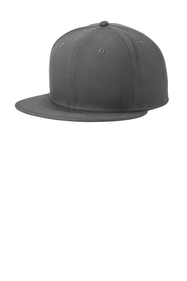 New Era NE4020 Mens Flat Bill Snapback Hat Graphite Grey Front