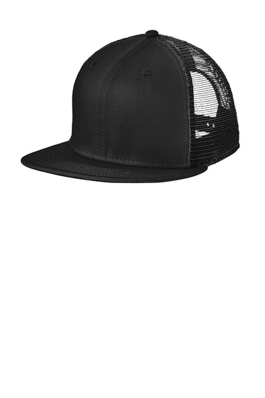 New Era NE4030 Mens Snapback Trucker Hat Black Front