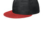 New Era Mens Camo Flat Bill Snapback Hat - Scarlet Red/Black Camo