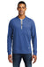 New Era Mens Sueded 1/4 Zip Sweatshirt Heather Royal Blue Front
