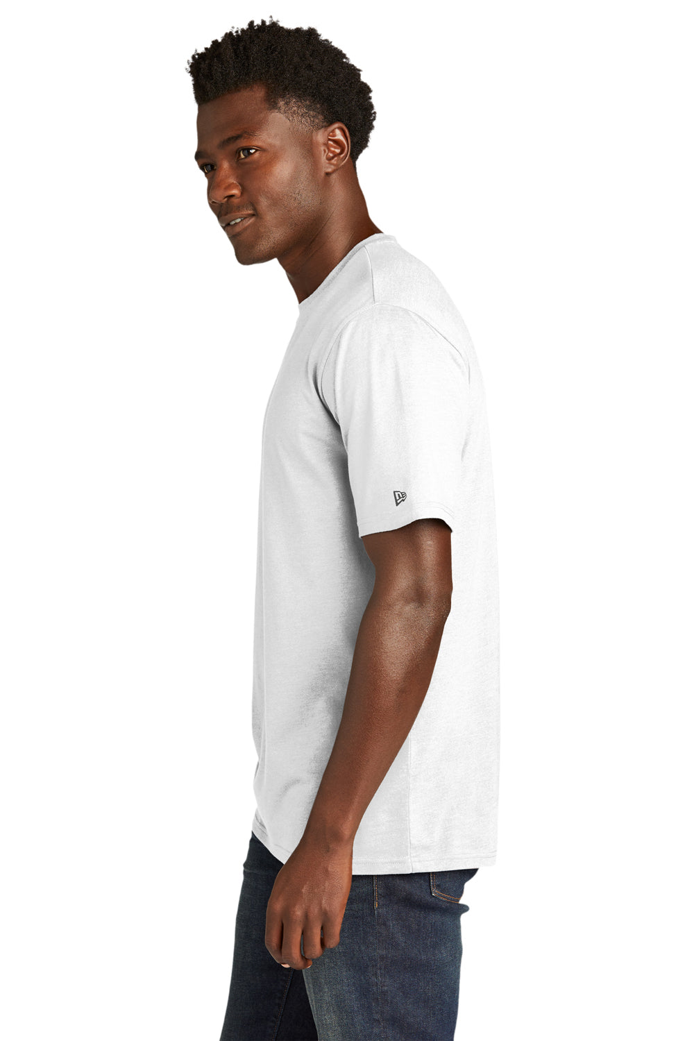 New Era Mens Short Sleeve Crewneck T-Shirt White Side