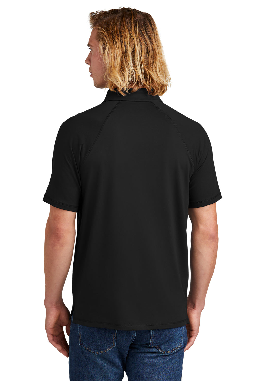 New Era Mens Power Short Sleeve Polo Shirt Black Back