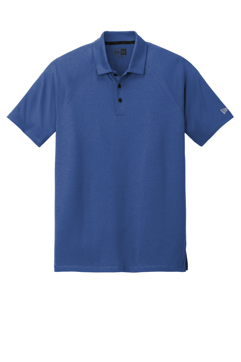 New Era Mens Power Short Sleeve Polo Shirt Heather Royal Blue Flat Front