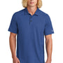 New Era Mens Power Moisture Wicking Short Sleeve Polo Shirt - Heather Royal Blue