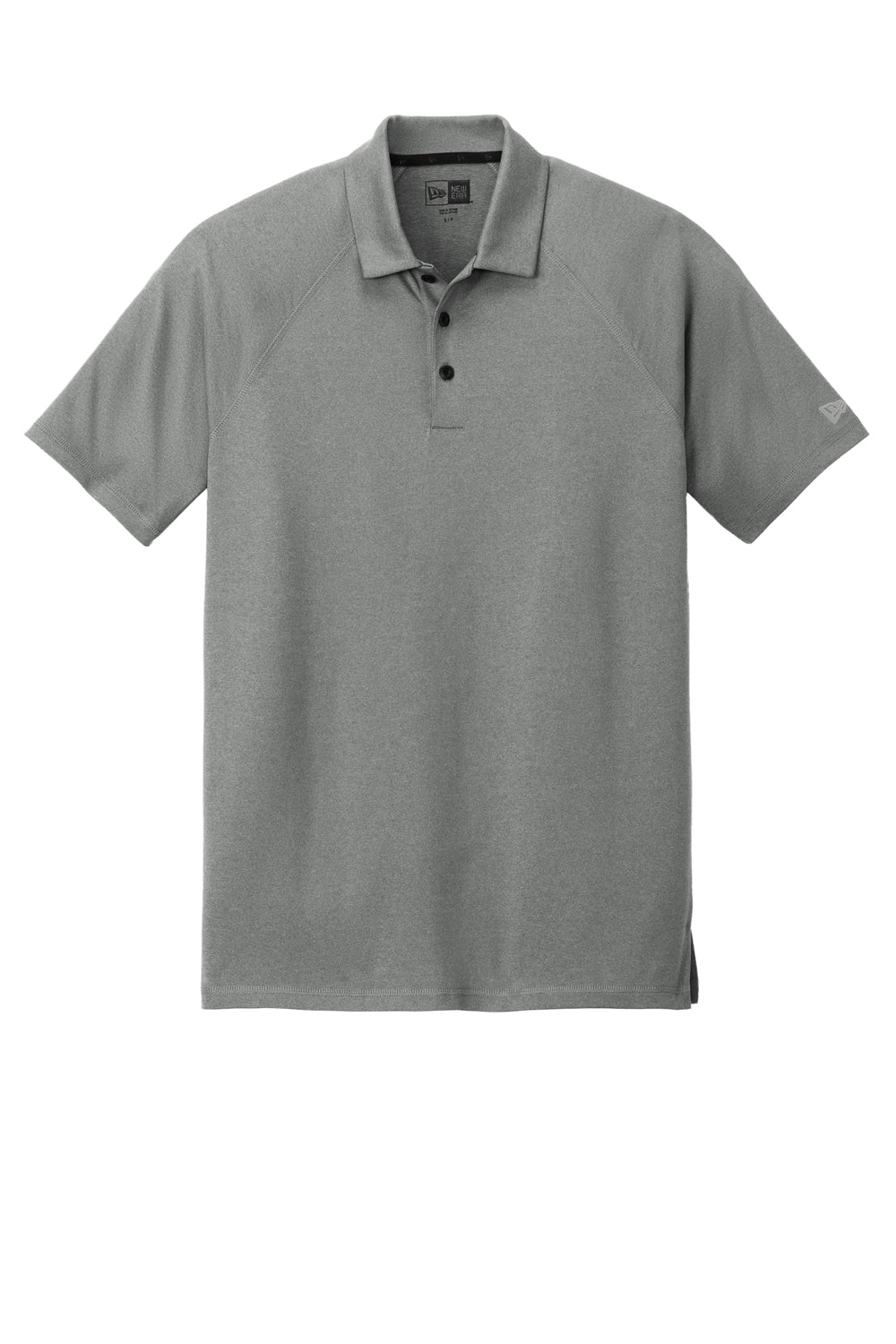 New Era Mens Power Short Sleeve Polo Shirt Heather Shadow Grey Flat Front