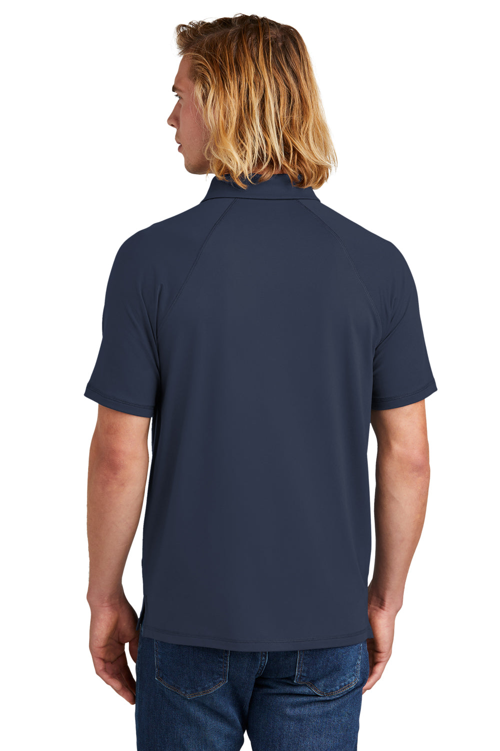 New Era Mens Power Short Sleeve Polo Shirt True Navy Blue Back