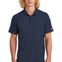 New Era Mens Power Moisture Wicking Short Sleeve Polo Shirt - True Navy Blue