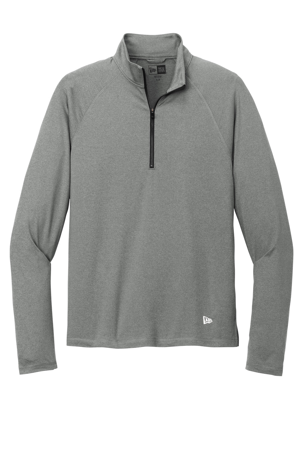 New Era Mens Power 1/4 Zip Sweatshirt Heather Shadow Grey Flat Front