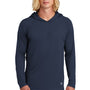 New Era Mens Power Moisture Wicking Long Sleeve Hooded T-Shirt Hoodie - True Navy Blue