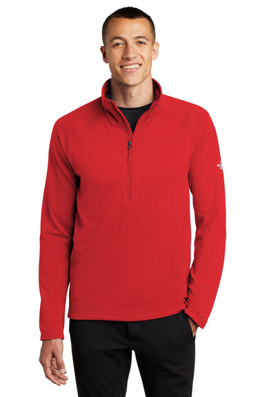 The North Face Mens Mountain Peaks 1/4 Zip Fleece Jacket Red Front