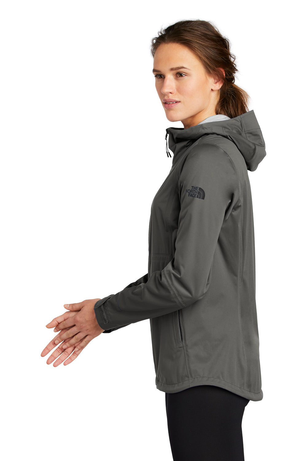 The North Face Womens All Weather DryVent Stretch Full Zip Hooded Jacket Asphalt Grey Side