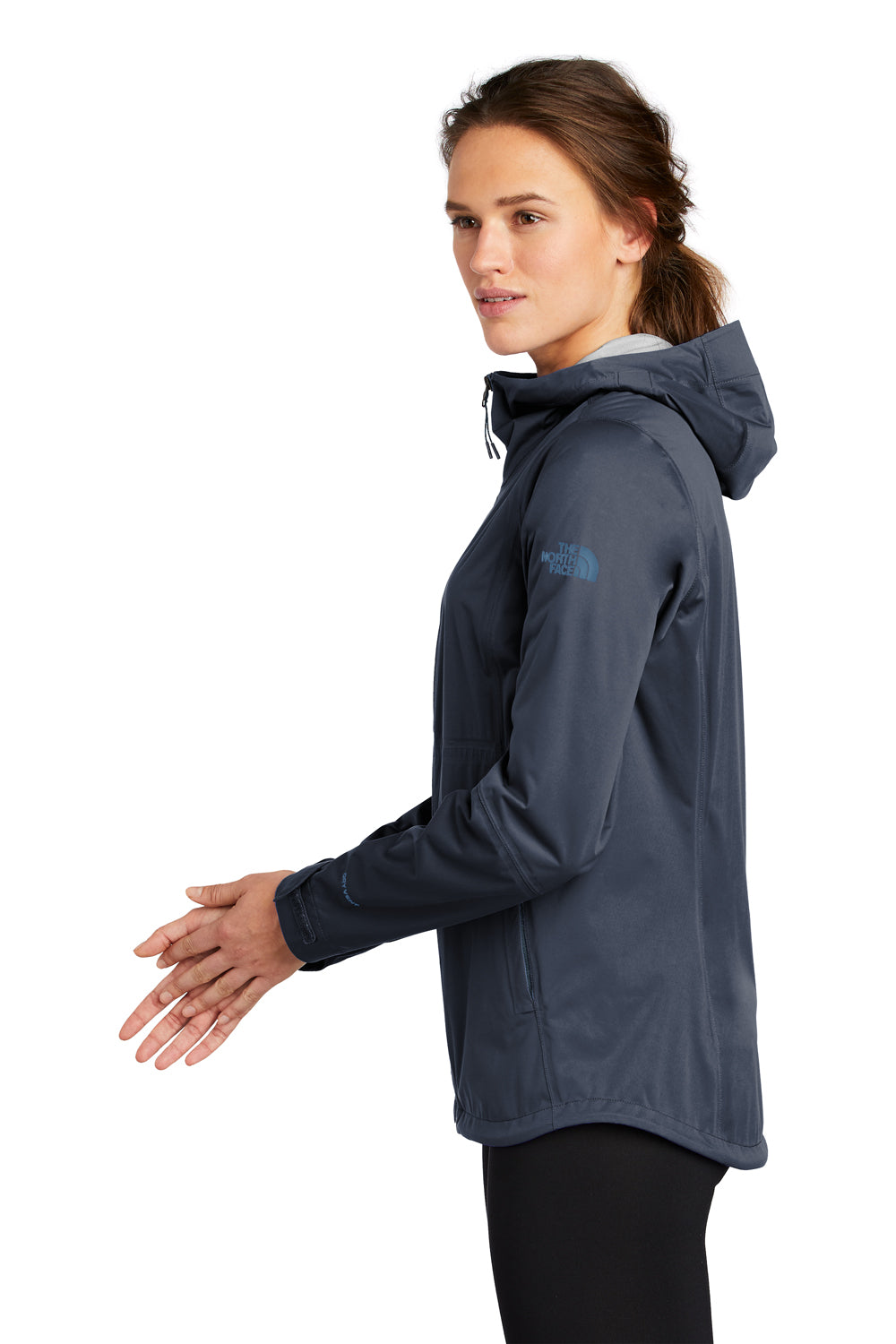 The North Face Womens All Weather DryVent Stretch Full Zip Hooded Jacket Urban Navy Blue Side