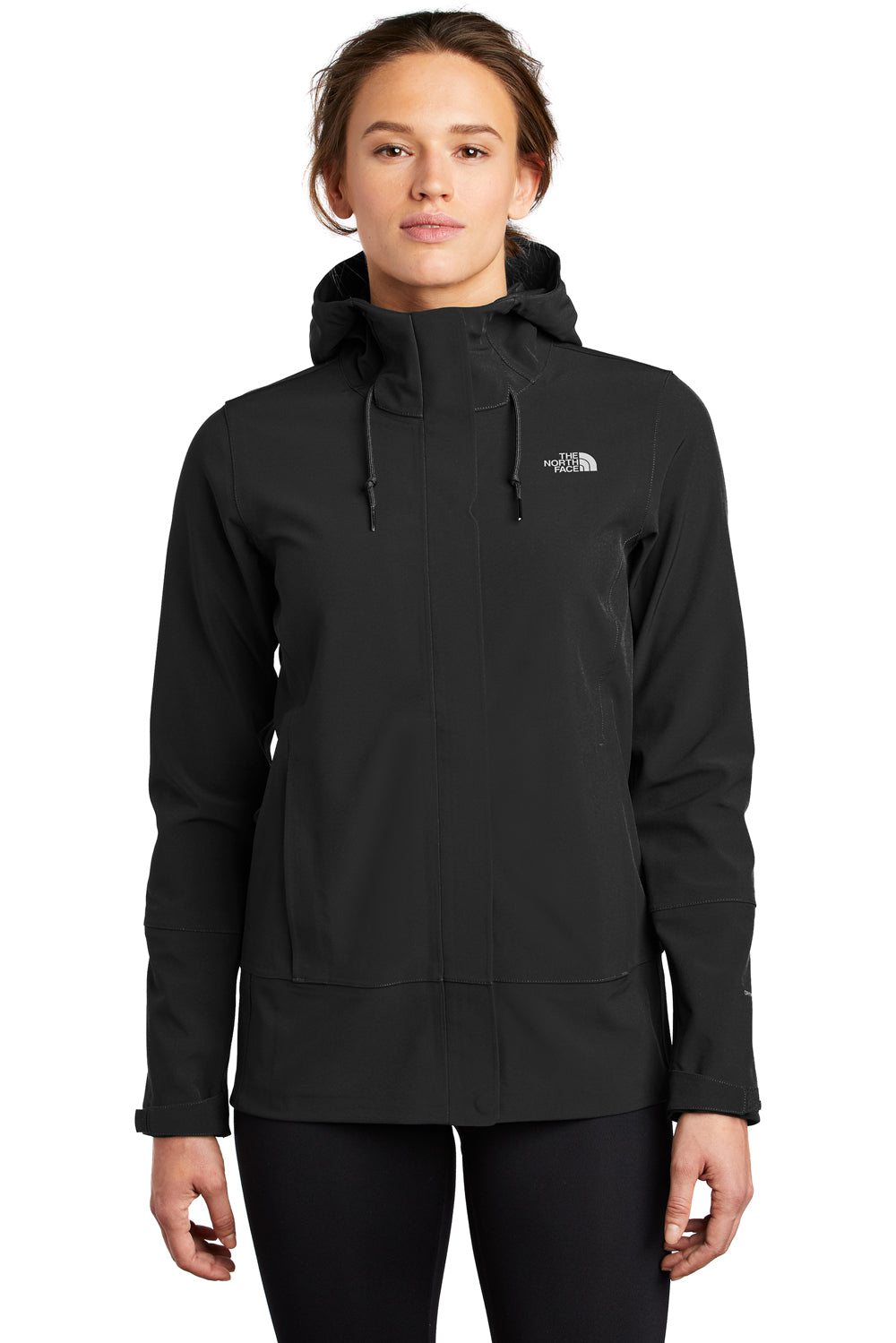 The North Face Womens Apex DryVent Full Zip Hooded Jacket Black Front