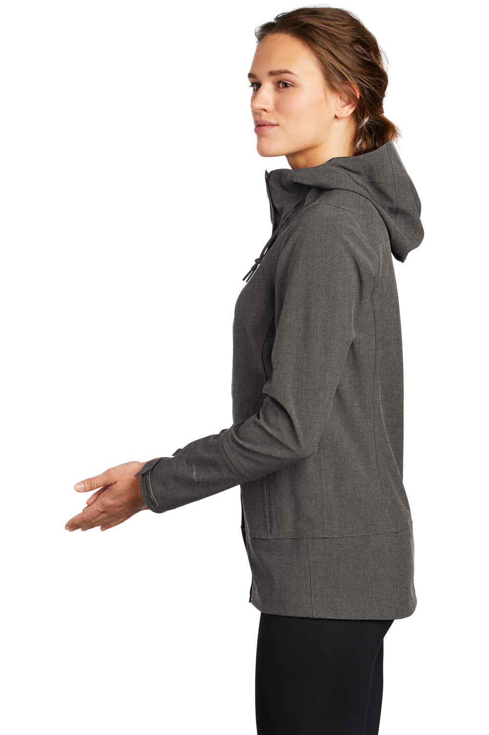 The North Face Womens Apex DryVent Full Zip Hooded Jacket Heather Dark Grey Side