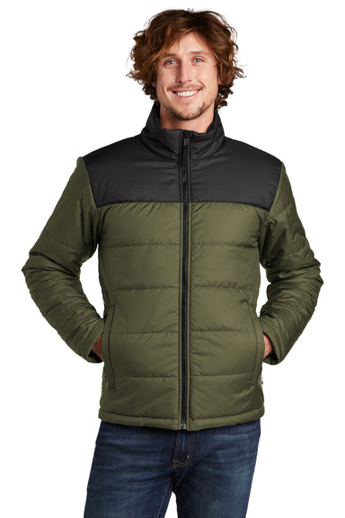 The North Face Mens Everyday Insulated Full Zip Jacket Burnt Olive Green Front