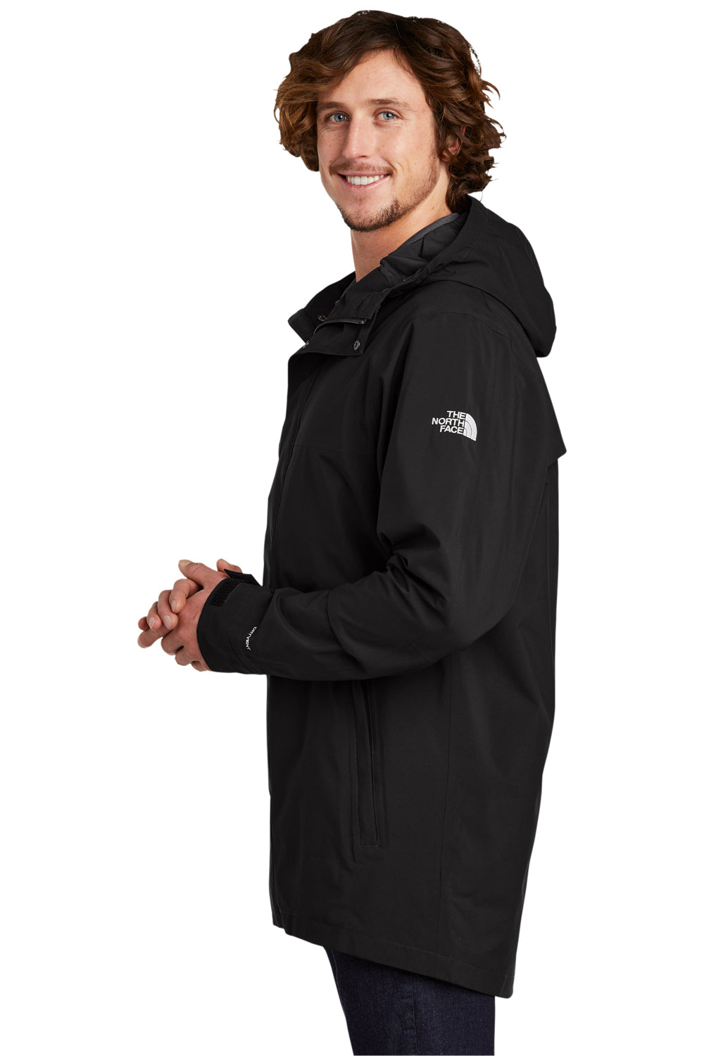 The North Face Mens City Full Zip Hooded Parka Black Side