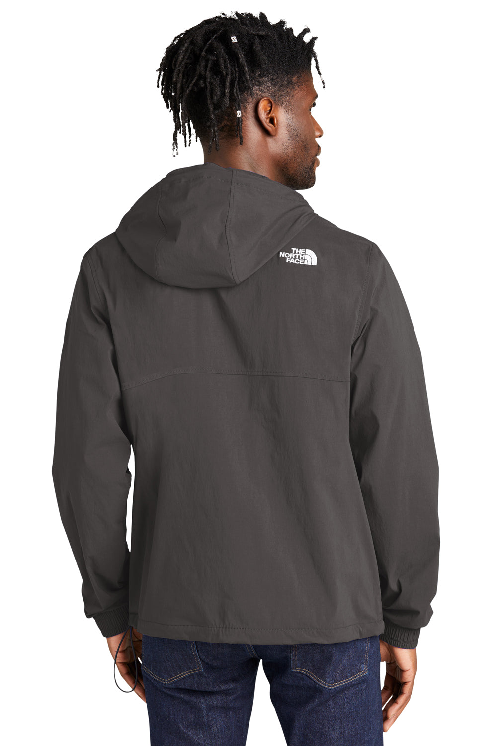 The North Face NF0A5IRW Packable Travel Anorak Hooded Jacket Asphalt Grey Back
