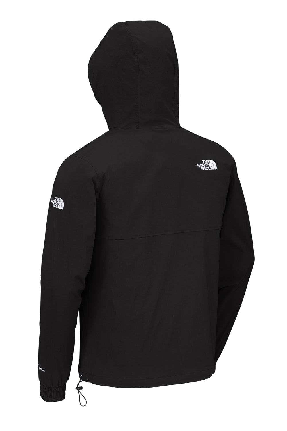 The North Face NF0A5IRW Wind & Water Resistant Packable 1/4 Zip Anorak Hooded Jacket Black Flat Back