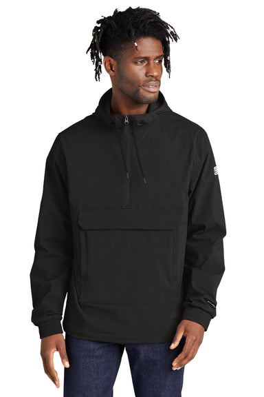 The North Face NF0A5IRW Wind & Water Resistant Packable 1/4 Zip Anorak Hooded Jacket Black Front