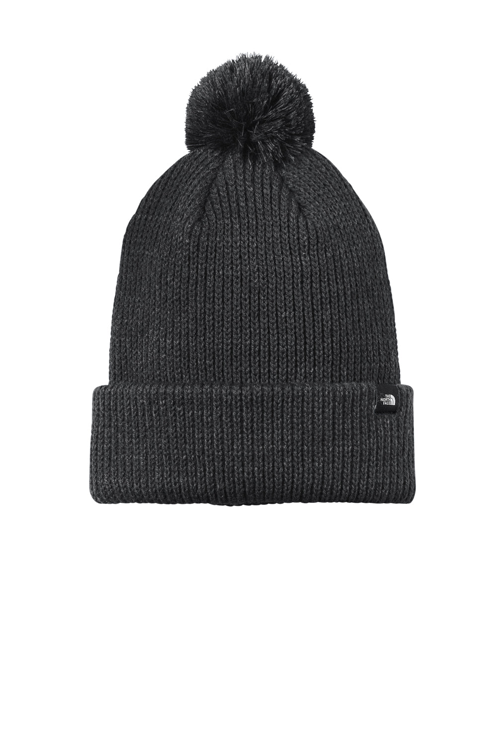 The North Face NF0A7RGI Pom Beanie Heather Black Front