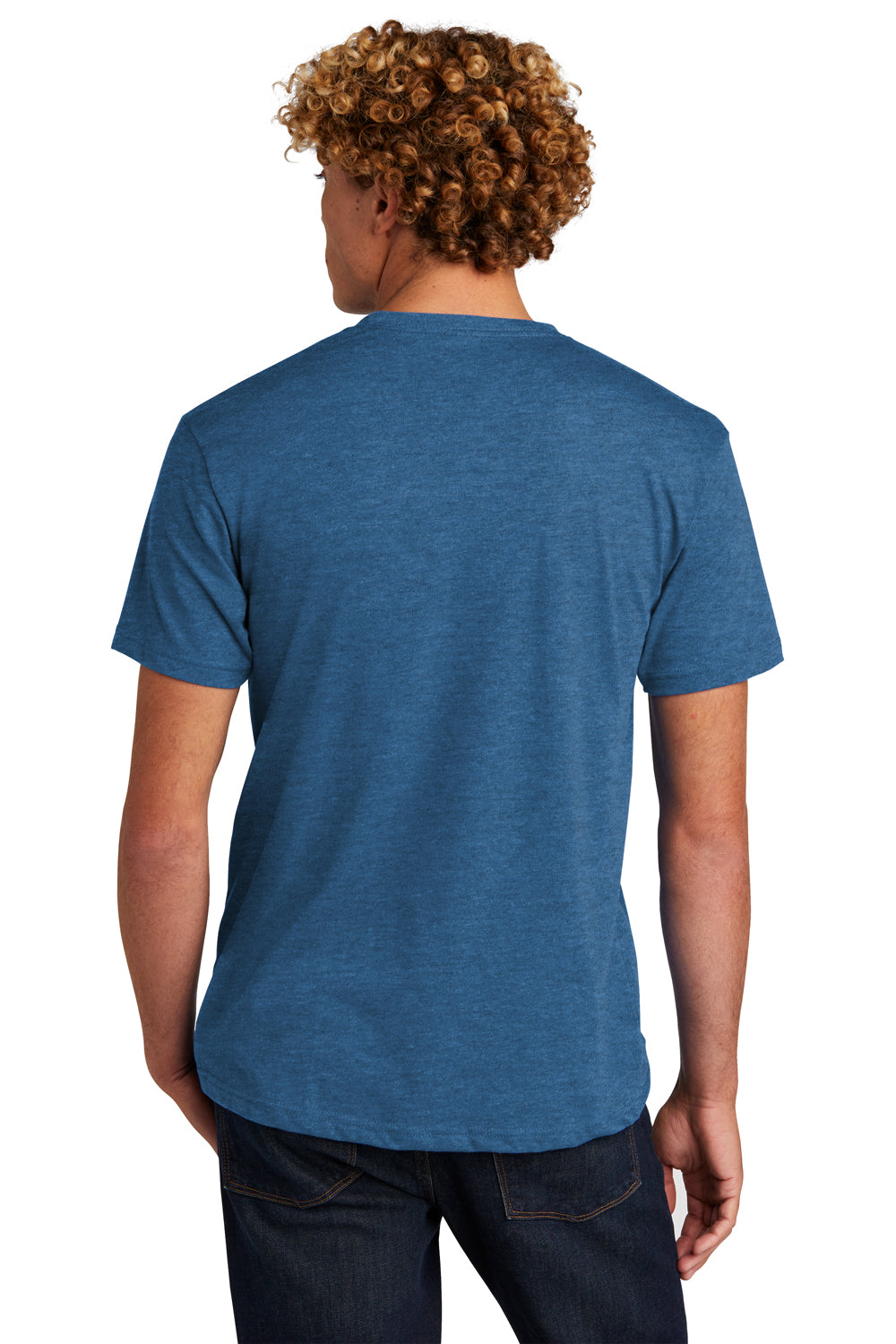 Next Level NL6210/N6210/6210 Mens CVC Jersey Short Sleeve Crewneck T-Shirt Heather Cool Blue Back