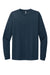 Next Level NL6211 Mens CVC Long Sleeve Crewneck T-Shirt Midnight Navy Blue Flat Front