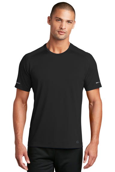 Ogio Mens Endurance Level Mesh Short Sleeve Crewneck T-Shirt Blacktop  Front