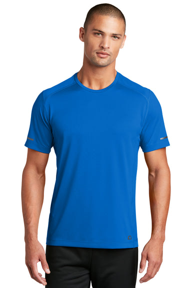 Ogio Mens Endurance Level Mesh Short Sleeve Crewneck T-Shirt Electric Blue Front