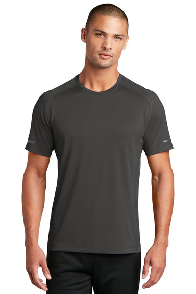 Ogio Mens Endurance Level Mesh Short Sleeve Crewneck T-Shirt Tarmac Grey Front