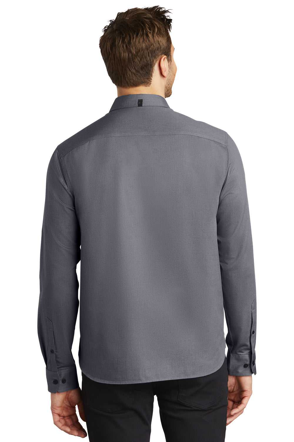 Ogio Mens Urban Long Sleeve Button Down Shirt Gear Grey Side