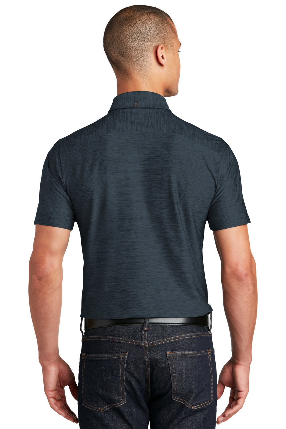 Ogio Mens Slate Short Sleeve Polo Shirt Navy Blue Side