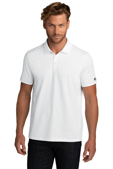 Ogio Mens Code Stretch Short Sleeve Polo Shirt Bright White Front