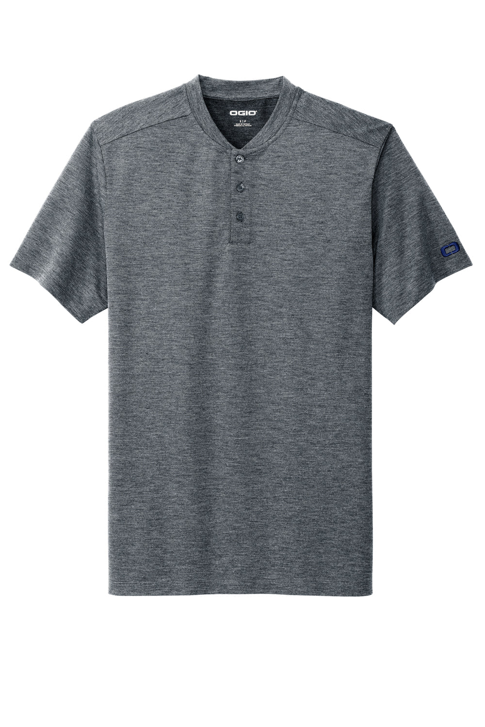 Ogio OG148 Evolution Short Sleeve Henley T-Shirt River Navy Blue Flat Front