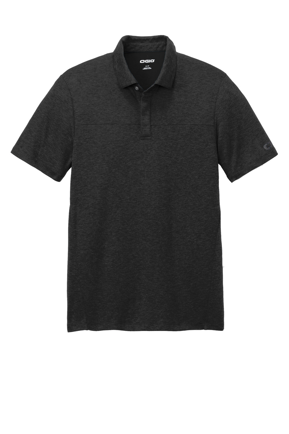 Ogio Mens Command Short Sleeve Polo Shirt Blacktop Flat Front