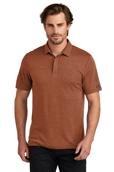 Ogio Mens Command Short Sleeve Polo Shirt Deep Rust Front