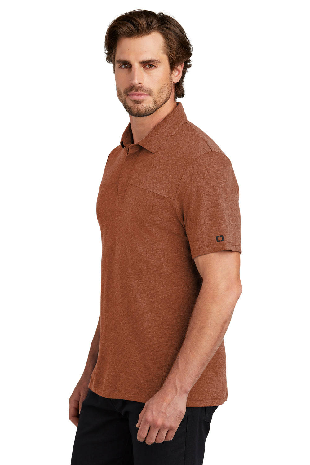 Ogio Mens Command Short Sleeve Polo Shirt Deep Rust Side