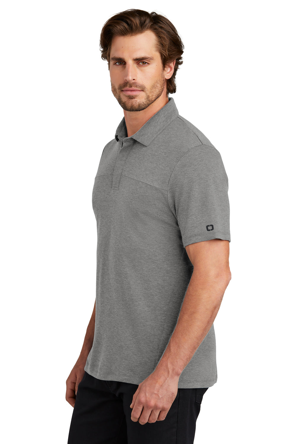 Ogio Mens Command Short Sleeve Polo Shirt Gear Grey Side